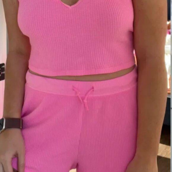 Pink Offline by Aerie Waffle Set (Shorts and Tank Top) - Picture 3 of 5